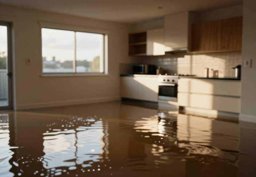 Flooded basement in Dawes Point before restoration